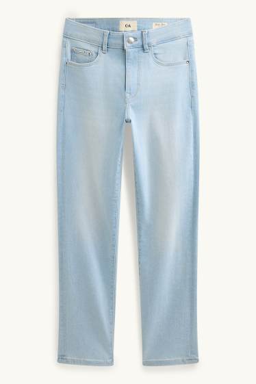 Femmes - Slim jean court - mid waist - jean bleu clair