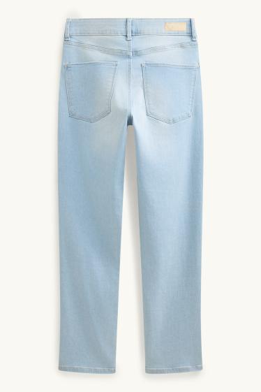 Femmes - Slim jean court - mid waist - jean bleu clair