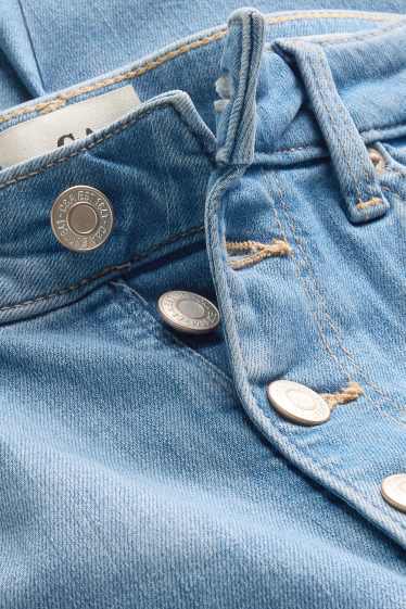 Femmes - Flared jean court - high waist - jean bleu clair