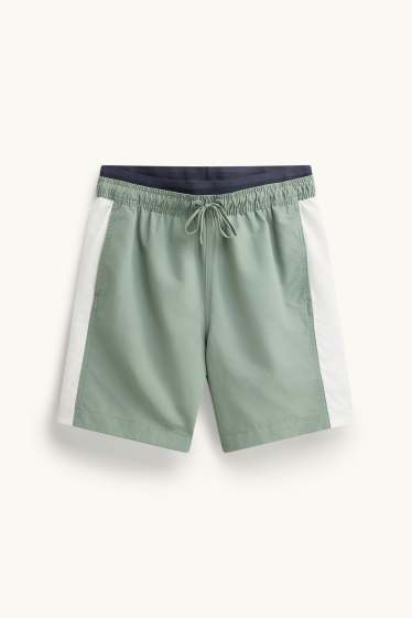 Herren - Badeshorts - 2-in-1-Look - hellgrün