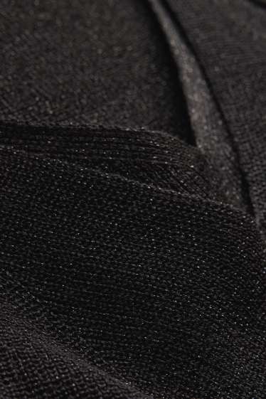 Femmes - Haut - effet brillant - noir / argent