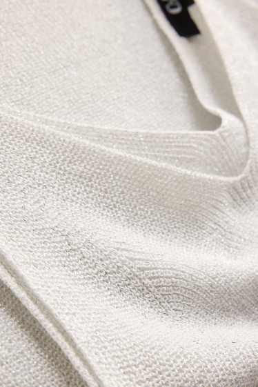 Femmes - Haut - effet brillant - blanc / argent