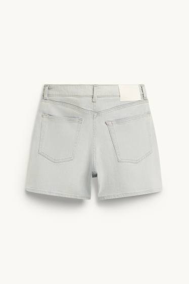 Dona - Pantalons curts mom - high waist - texà gris