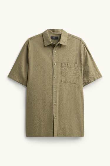 Bărbați - Cămașă - regular fit - guler Kent - verde