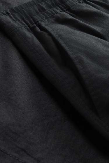 Herren - Shorts - Leinen-Mix - schwarz