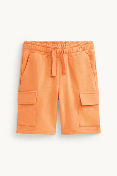 Enfants garçons - Short cargo en molleton - orange