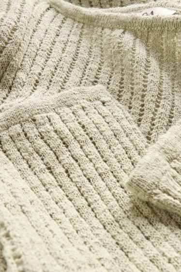 Women - Jumper - textured - light green