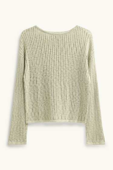 Women - Jumper - textured - light green