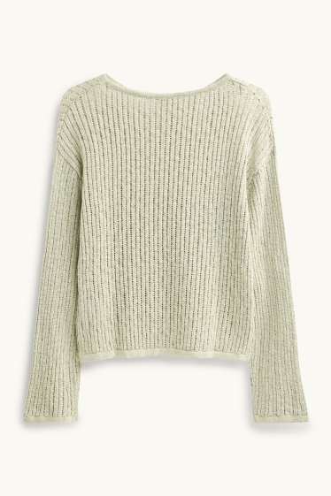 Women - Jumper - textured - light green
