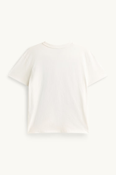 Donna - T-shirt - relaxed fit - effetto brillante - bianco