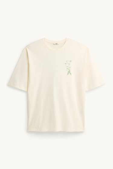 Dámské - Tričko - relaxed fit - krémové barvy