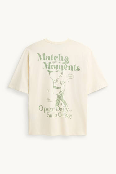 Dámské - Tričko - relaxed fit - krémové barvy