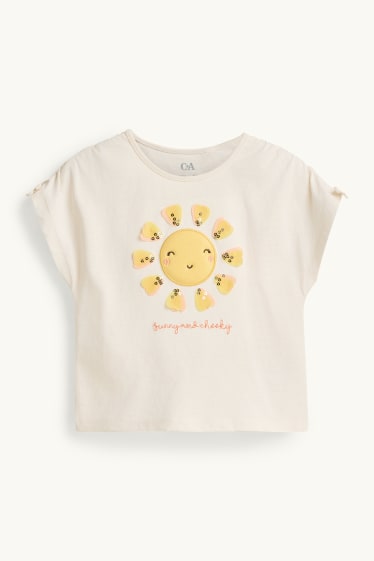 Kinderen: meisjes - Zon - T-shirt - crèmekleurig