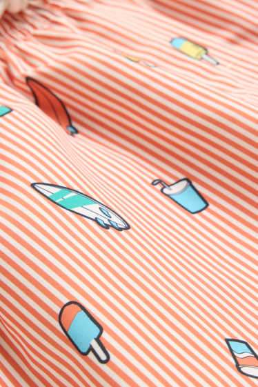 Enfants garçons - Été - short de bain - à rayures - orange