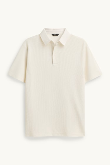 Bărbați - Tricou polo - regular fit - structurat - crem