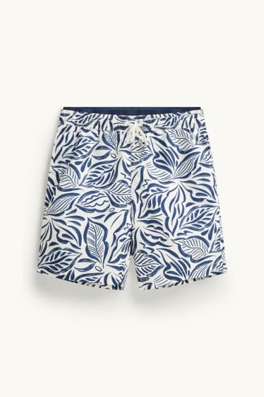 Bărbați - Șort de baie - cu model - alb / albastru