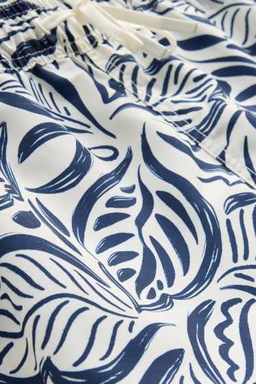 Bărbați - Șort de baie - cu model - alb / albastru