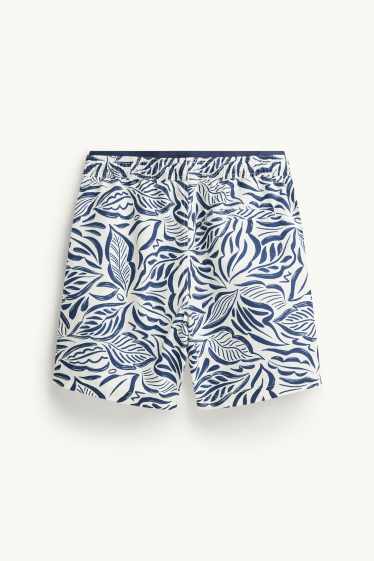 Bărbați - Șort de baie - cu model - alb / albastru