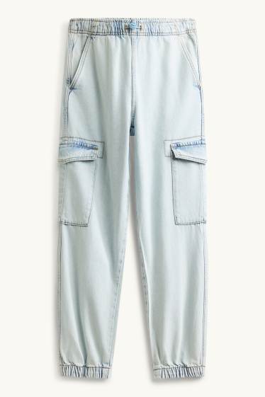 Niños - Jeans cargo - vaqueros - azul claro