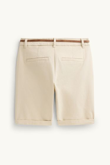 Femmes - Bermudas à ceinture - mid waist - beige