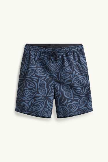 Bărbați - Șort de baie - cu model - albastru închis