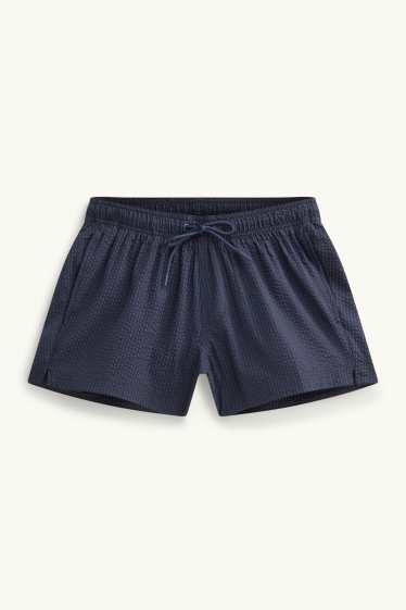 Hommes - Short de bain - finition texturée - bleu foncé