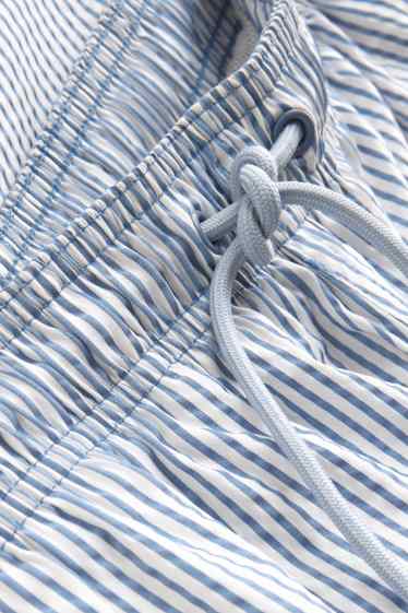 Heren - Zwemshort - met structuur - blauw / wit