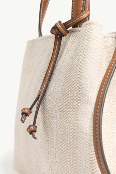 Femmes - Petit cabas à bandoulière amovible - beige
