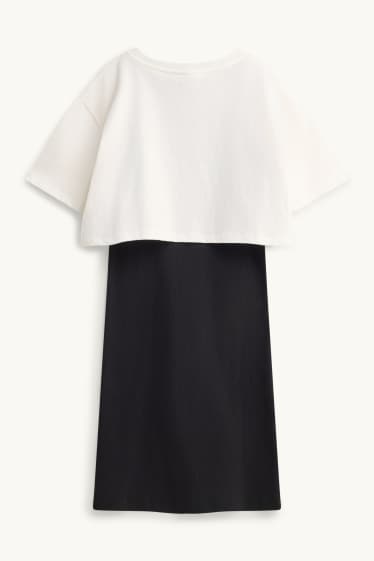 Nena - CapyFun- conjunt - samarreta de màniga curta i vestit - 2 peces - blanc/negre