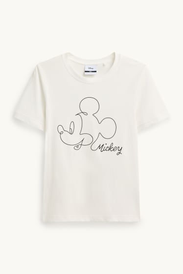 Damen - T-Shirt - Regular Fit - Micky Maus - weiß