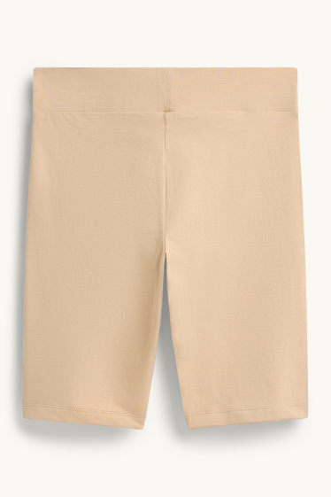 Donna - Confezione da 2 - shorts stile ciclista - nero / beige