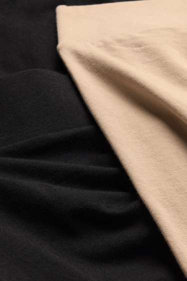 Donna - Confezione da 2 - shorts stile ciclista - nero / beige