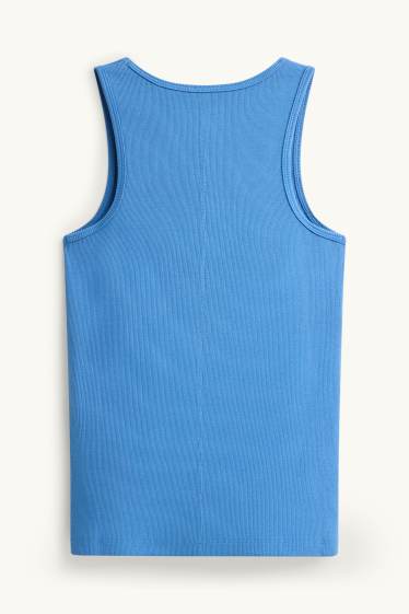 Damen - Top - gerippt - blau