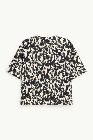 Femmes - T-shirt - relaxed fit - à motif - noir / blanc