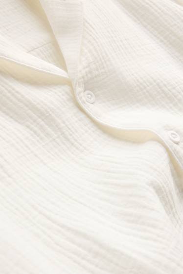 Home - Camisa - relaxed fit - coll solapa - crema