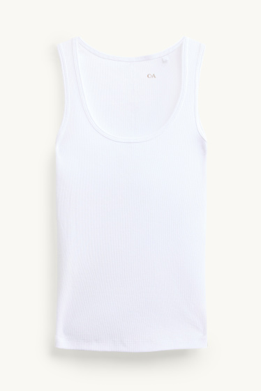 Dámské - Top - žebrovaný - bílá