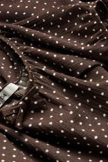 Kinder Mädchen - Kleid - gepunktet - braun