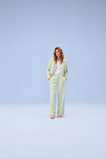 Mujer - Pantalón de oficina - mid waist - regular fit - verde menta