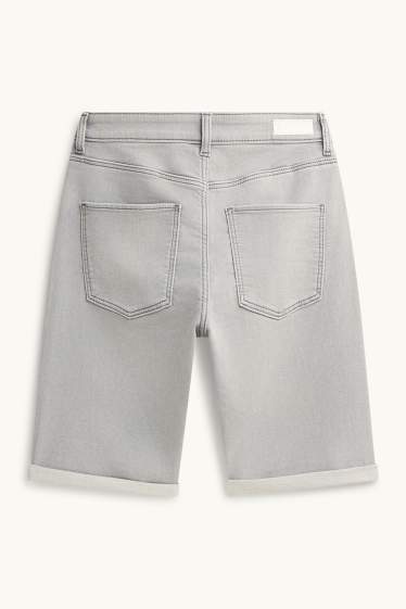 Mujer - Bermuda vaquera - mid waist - vaqueros - gris claro
