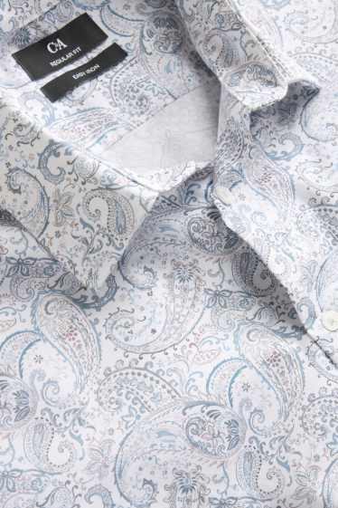 Herren - Hemd - Regular Fit - Kent - bügelleicht - gemustert - weiß / blau