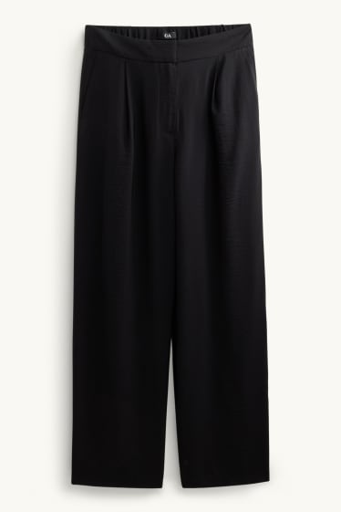 Mujer - Pantalón de tela - high waist - wide leg - negro