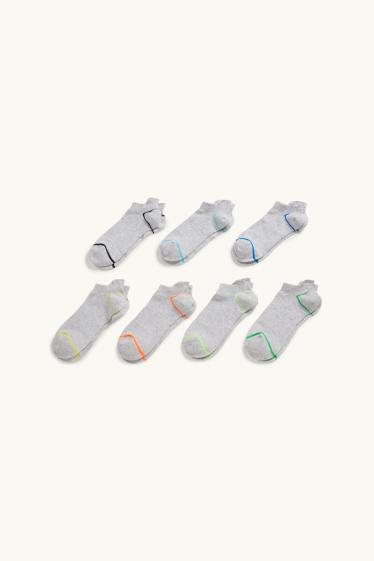 Copii - Băieți - Multipack 7 perechi - șosete sub gleznă - reiate - gri