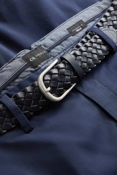 Hommes - Short à ceinture - bleu foncé