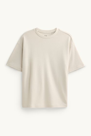 Bambini - T-shirt - tessuto tramato - beige