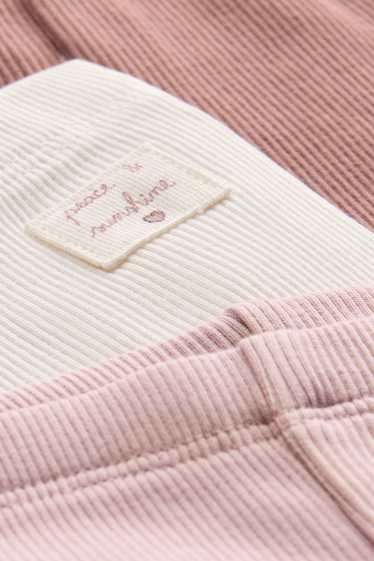 Nadó nena - Paquet de 3 - pantalons curts per a nadó - acanalats - marró/rosa