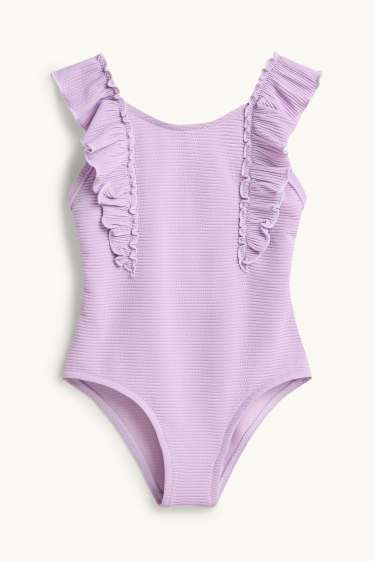 Enfants filles - Maillot de bain - finition côtelée - LYCRA® XTRA LIFE™ - violet