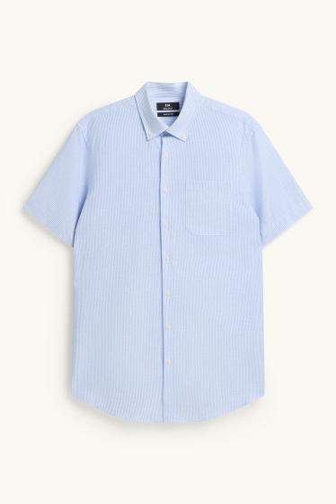 Hommes - Chemise - regular fit - col button-down - bleu clair