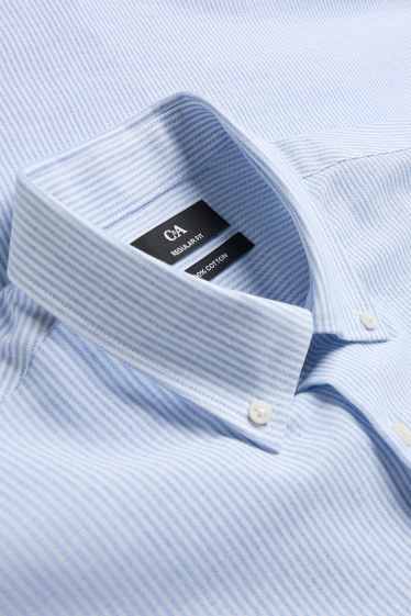 Hommes - Chemise - regular fit - col button-down - bleu clair