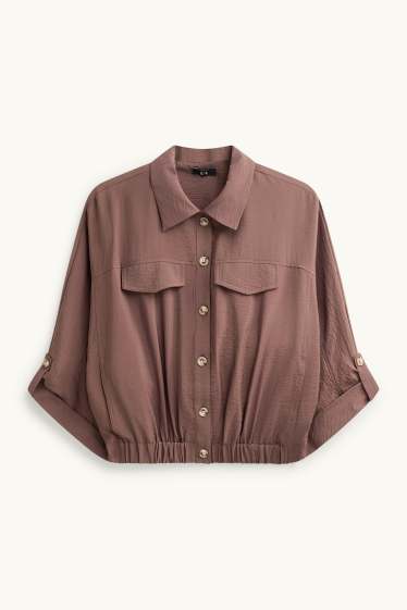 Dámské - Krátký blejzr - hnědá