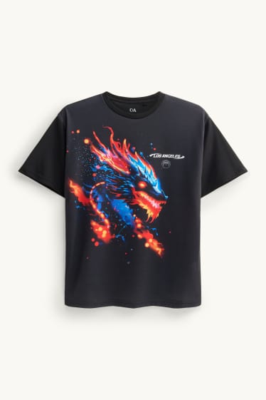 Copii - Băieți - Dragon - tricou cu mânecă scurtă - negru